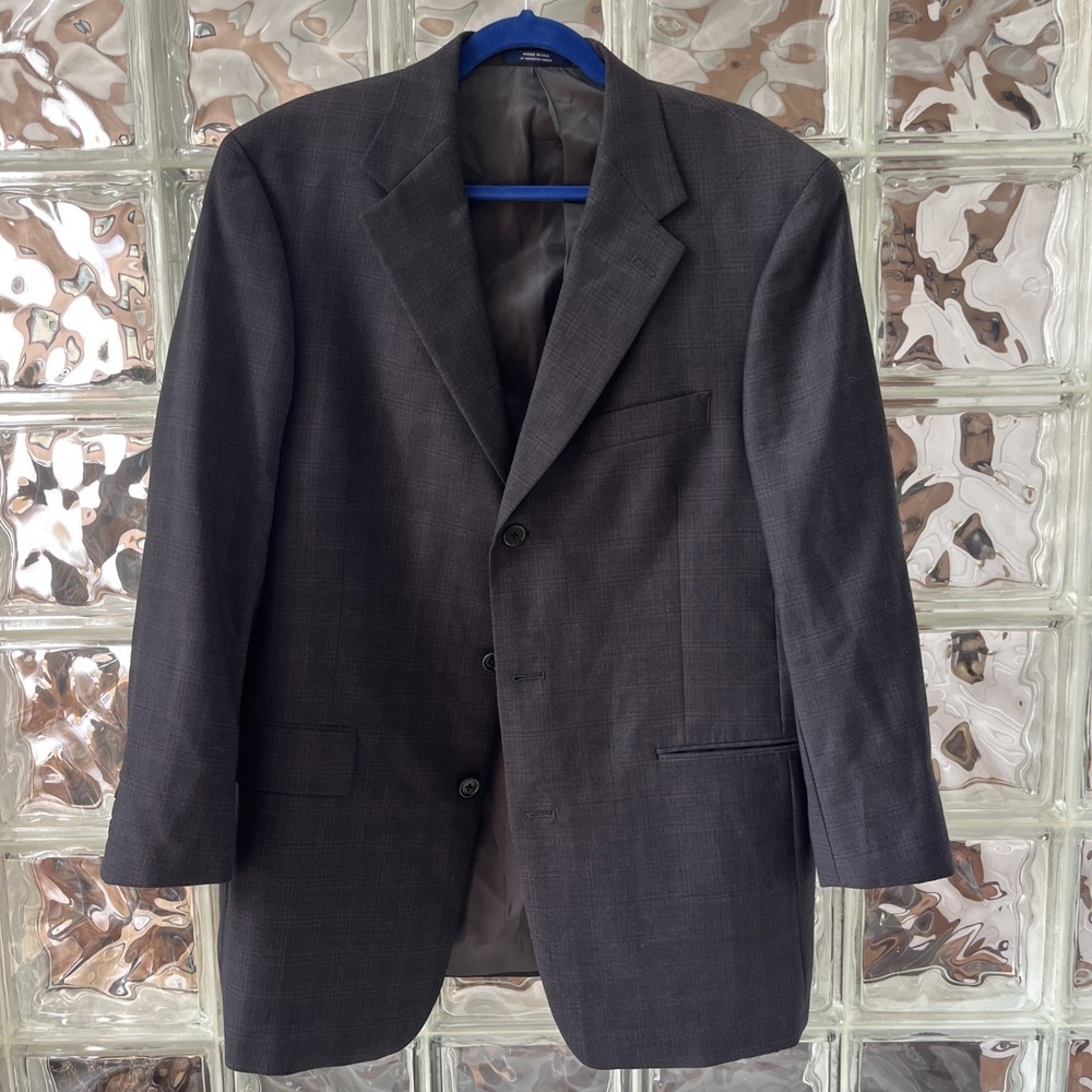 Ted Baker London (42R) Nordstrom‎ Three Button Blazer Jacket Gray Windowpane